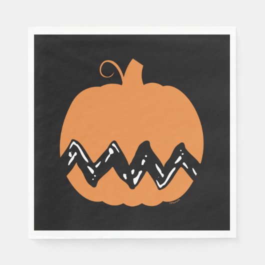 Serviette En Papier cacahuètes | Charlie Brown Orange Citrouille (Devant)