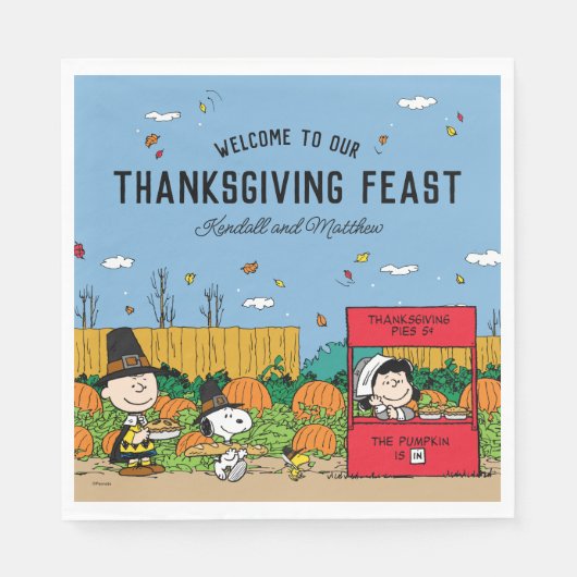 Serviette En Papier cacahuètes | Charlie Brown Thanksgiving | Ajouter  (Devant)