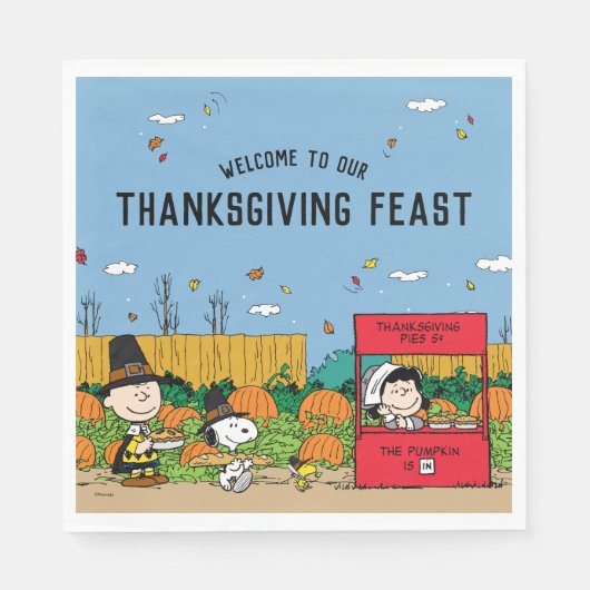 Serviette En Papier cacahuètes | Charlie Brown Thanksgiving Fete (Devant)