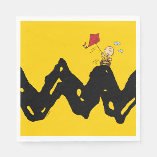 Serviette En Papier cacahuètes   Charlie Brown volant Kite