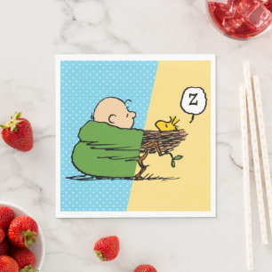 Serviette En Papier cacahuètes   Charlie Brown & Woodstock Half & Half