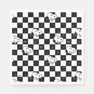 Serviette En Papier cacahuètes   Drapeau À damiers Snoopy