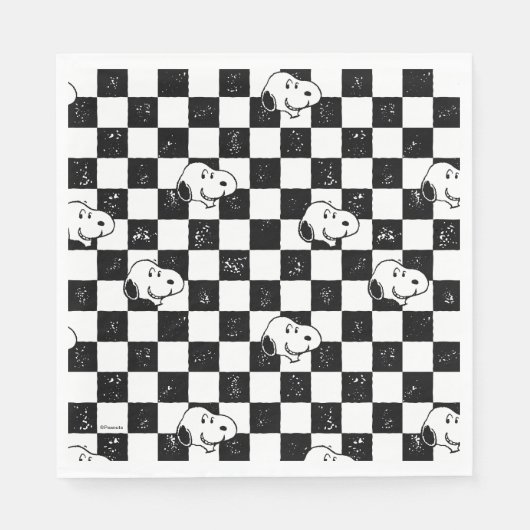 Serviette En Papier cacahuètes | Drapeau À damiers Snoopy (Devant)