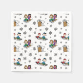Serviette En Papier cacahuètes | Hiver Sledding Fun Motif (Devant)