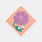 Serviette En Papier cacahuètes | Illustration de la nature Fleur pourp (Coin)