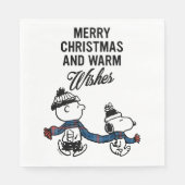 Serviette En Papier cacahuètes | Joyeux Noël Snoopy & Charlie Brown (Devant)