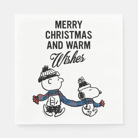 Serviette En Papier cacahuètes | Joyeux Noël Snoopy & Charlie Brown (Devant)