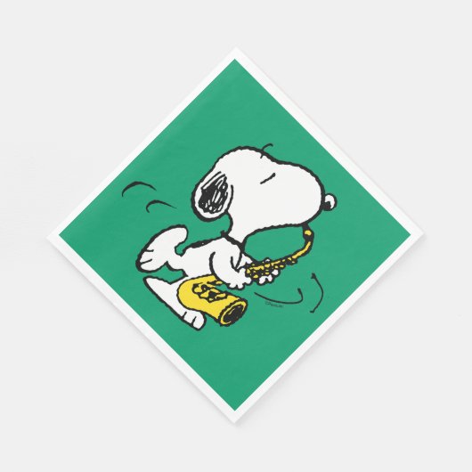 Serviette En Papier cacahuètes | Lecteur Snoopy Saxophone (Coin)
