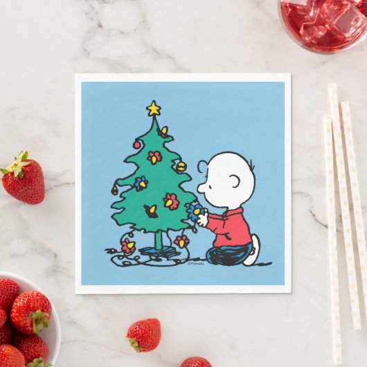 Serviette En Papier cacahuètes | Lumières de Noël Brown Charlie (En situation)