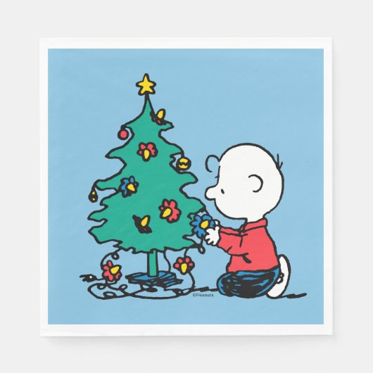 Serviette En Papier cacahuètes | Lumières de Noël Brown Charlie (Devant)