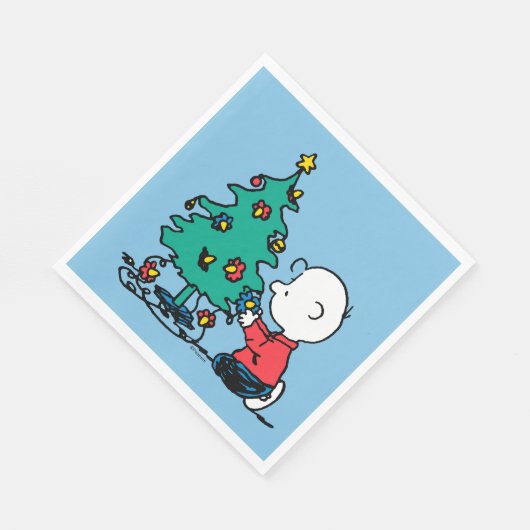 Serviette En Papier cacahuètes | Lumières de Noël Brown Charlie (Coin)