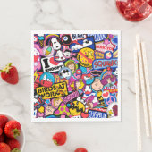 Serviette En Papier cacahuètes | Motif de patchs Mixtape (En situation)