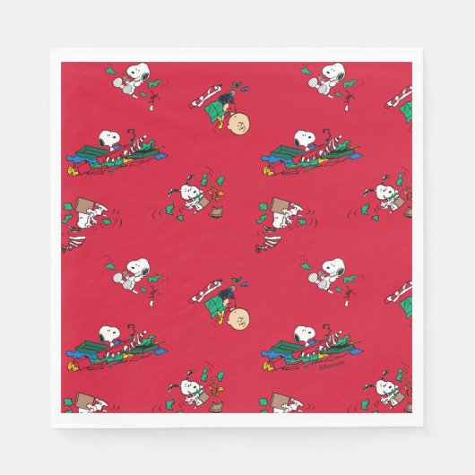 Serviette En Papier cacahuètes | Motif d'enveloppement de cadeaux de N (Devant)