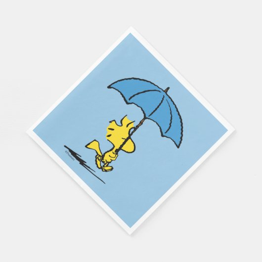 Serviette En Papier cacahuètes | Parapluie bleu Woodstock (Coin)