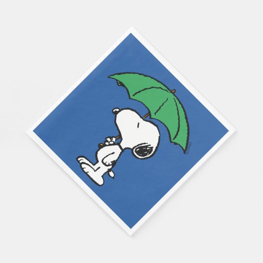 Serviette En Papier cacahuètes | Parapluie vert Snoopy (Coin)