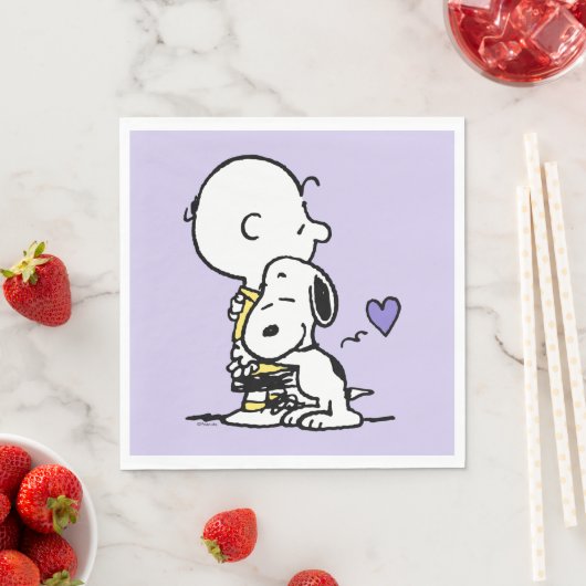 Serviette En Papier cacahuètes | Saint Valentin | Charlie Brown & Snoo (En situation)