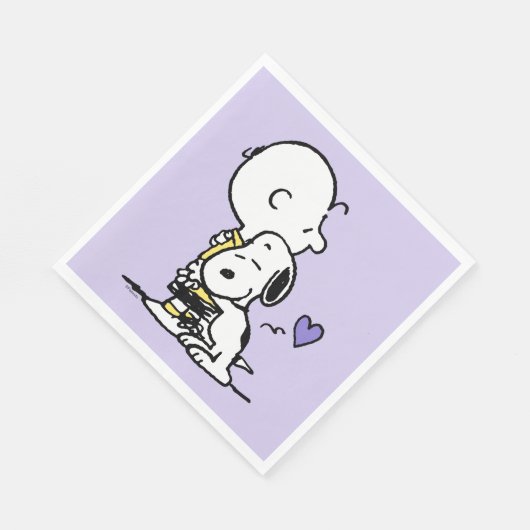 Serviette En Papier cacahuètes | Saint Valentin | Charlie Brown & Snoo (Coin)