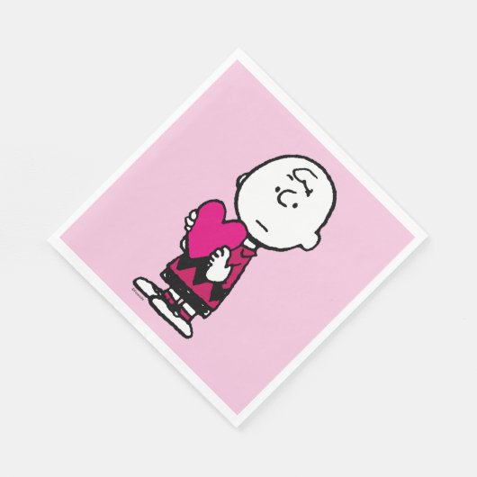 Serviette En Papier cacahuètes | Saint Valentin | Heart Charlie Brown (Coin)