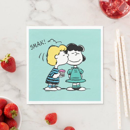 Serviette En Papier cacahuètes | Saint Valentin | Lucy & Schroeder Kis (En situation)