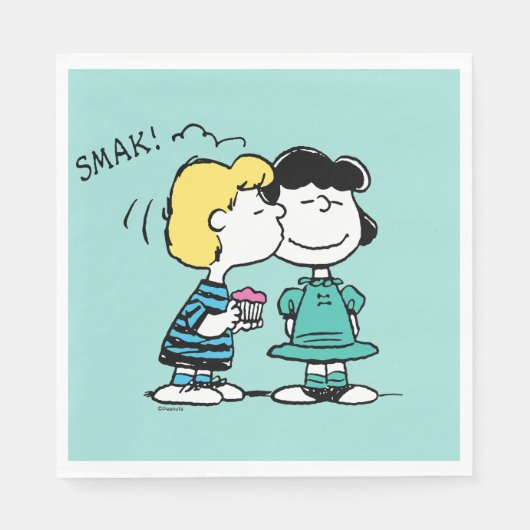 Serviette En Papier cacahuètes | Saint Valentin | Lucy & Schroeder Kis (Devant)