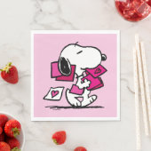 Serviette En Papier cacahuètes | Saint Valentin | Snoopy Avec Valentin (En situation)