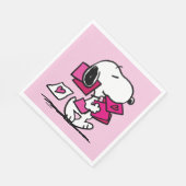 Serviette En Papier cacahuètes | Saint Valentin | Snoopy Avec Valentin (Coin)
