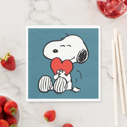 Serviette En Papier cacahuètes | Saint Valentin | Snoopy Heart Hug (En situation)