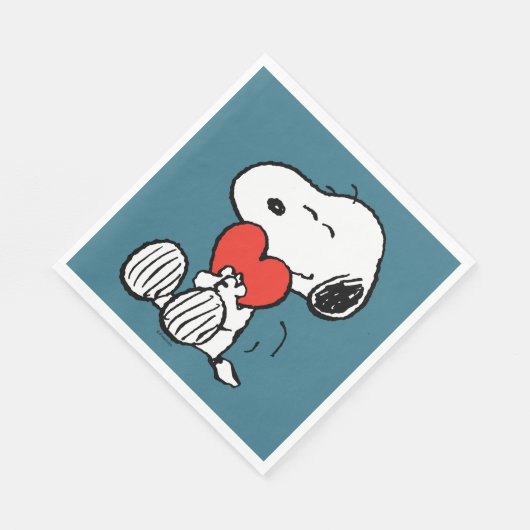 Serviette En Papier cacahuètes | Saint Valentin | Snoopy Heart Hug (Coin)