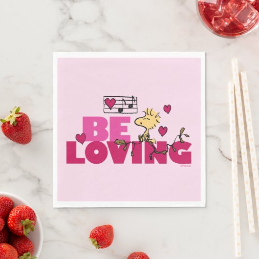 Serviette En Papier cacahuètes | Saint Valentin | Woodstock Be Love (En situation)