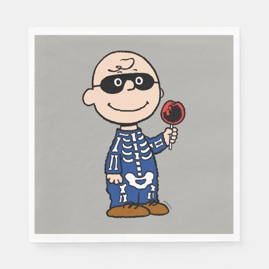 Serviette En Papier cacahuètes | Skeleton Charlie Brown (Devant)