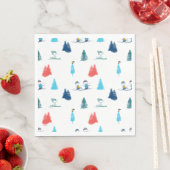 Serviette En Papier cacahuètes | Ski d'hiver Motif des pistes (En situation)