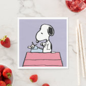 Serviette En Papier cacahuètes | Snoopy à la machine à écrire (En situation)