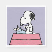 Serviette En Papier cacahuètes | Snoopy à la machine à écrire (Devant)