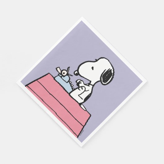 Serviette En Papier cacahuètes | Snoopy à la machine à écrire (Coin)