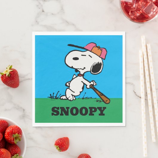 Serviette En Papier cacahuètes | Snoopy at Bat (En situation)