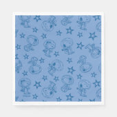 Serviette En Papier cacahuètes | Snoopy Blue Space Astronaut Motif (Devant)