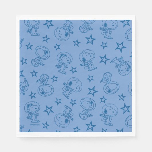 Serviette En Papier cacahuètes | Snoopy Blue Space Astronaut Motif (Devant)