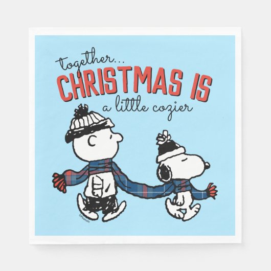 Serviette En Papier cacahuètes | Snoopy & Charlie Brown Winter Scarf (Devant)
