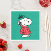 Serviette En Papier cacahuètes | Snoopy Chat d'hiver et Casquette (En situation)