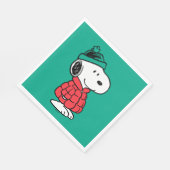 Serviette En Papier cacahuètes | Snoopy Chat d'hiver et Casquette (Coin)