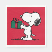 Serviette En Papier cacahuètes | Snoopy Christmas Gift Giver (Devant)