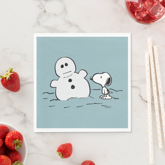 Serviette En Papier cacahuètes | Snoopy Construit Un Snowman (En situation)