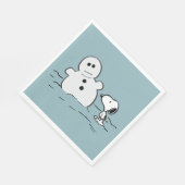 Serviette En Papier cacahuètes | Snoopy Construit Un Snowman (Coin)