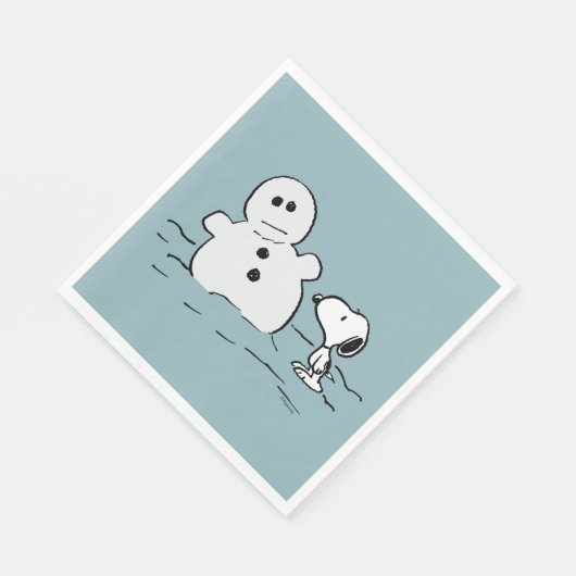 Serviette En Papier cacahuètes | Snoopy Construit Un Snowman (Coin)