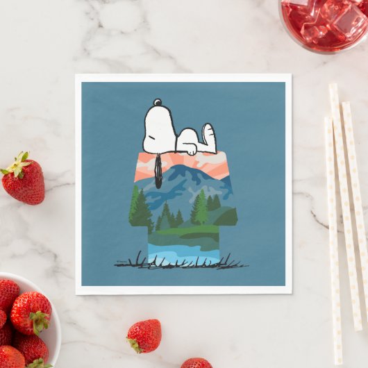 Serviette En Papier cacahuètes | Snoopy Dog Sunset View (En situation)