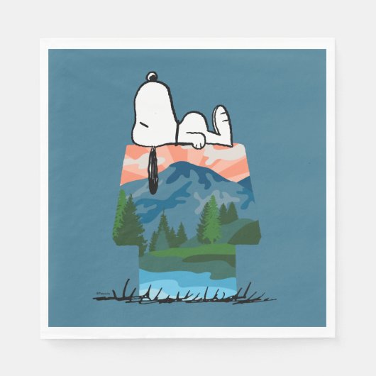 Serviette En Papier cacahuètes | Snoopy Dog Sunset View (Devant)