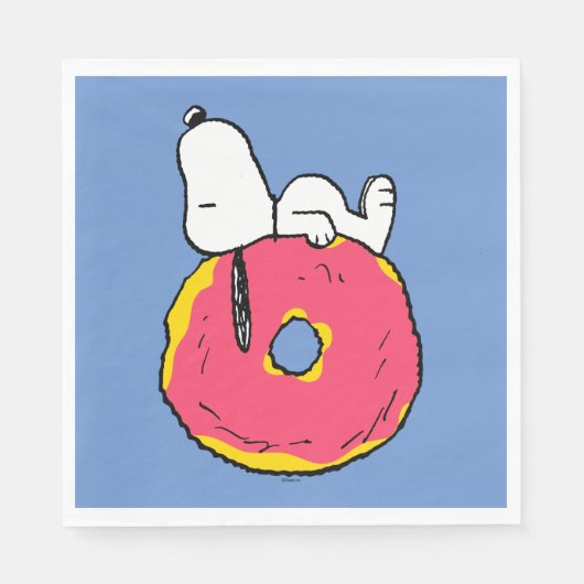 Serviette En Papier cacahuètes | Snoopy Donut rose (Devant)