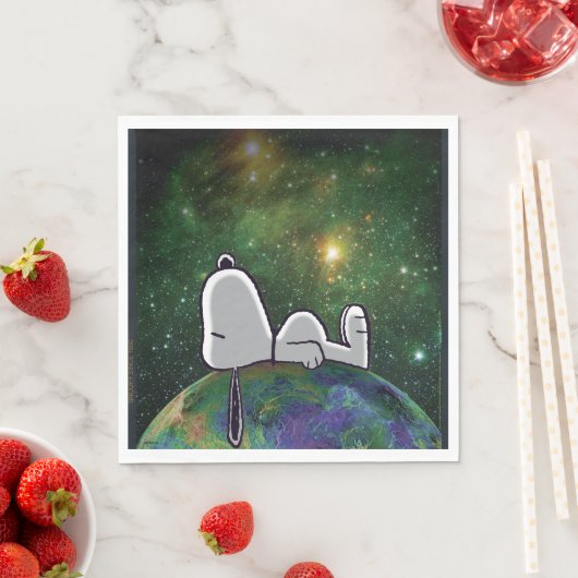 Serviette En Papier cacahuètes | Snoopy Espacé (En situation)