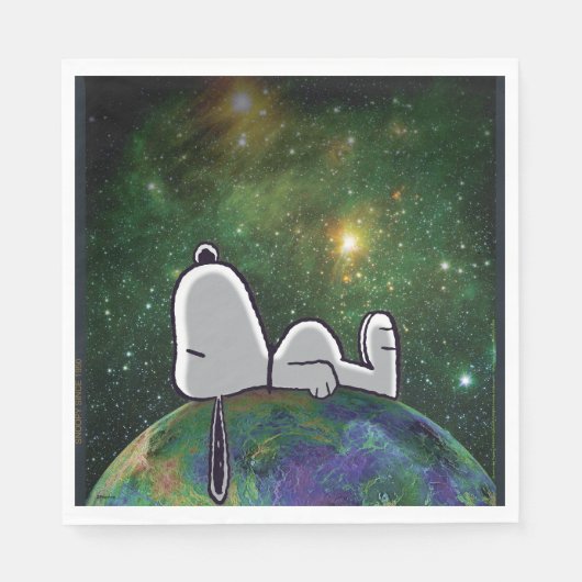 Serviette En Papier cacahuètes | Snoopy Espacé (Devant)