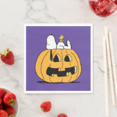 Serviette En Papier cacahuètes | Snoopy et Woodstock Jack-O-Lantern (En situation)